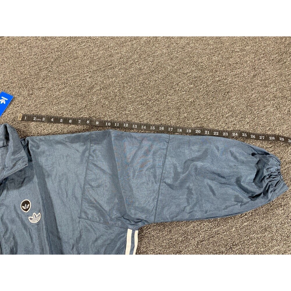 Adidas Jacket Womens Small S Blue Full Zip Oversized Windbreaker Track FU3777 - Picture 7 of 12
